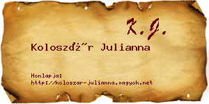 Koloszár Julianna névjegykártya