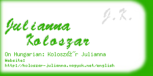 julianna koloszar business card